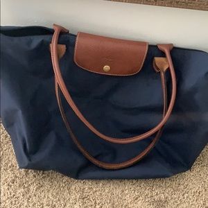 Long champ navy bag